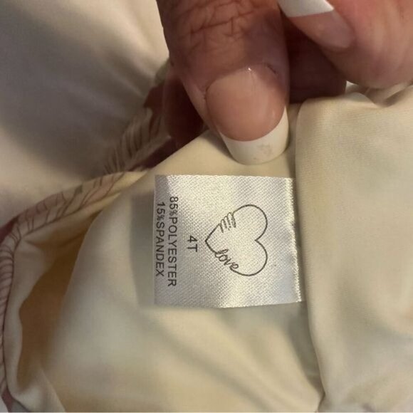 Retro Boho Flower Power One-Piece Baby Swimsuit Girls Size 4T - Picture 5 of 7